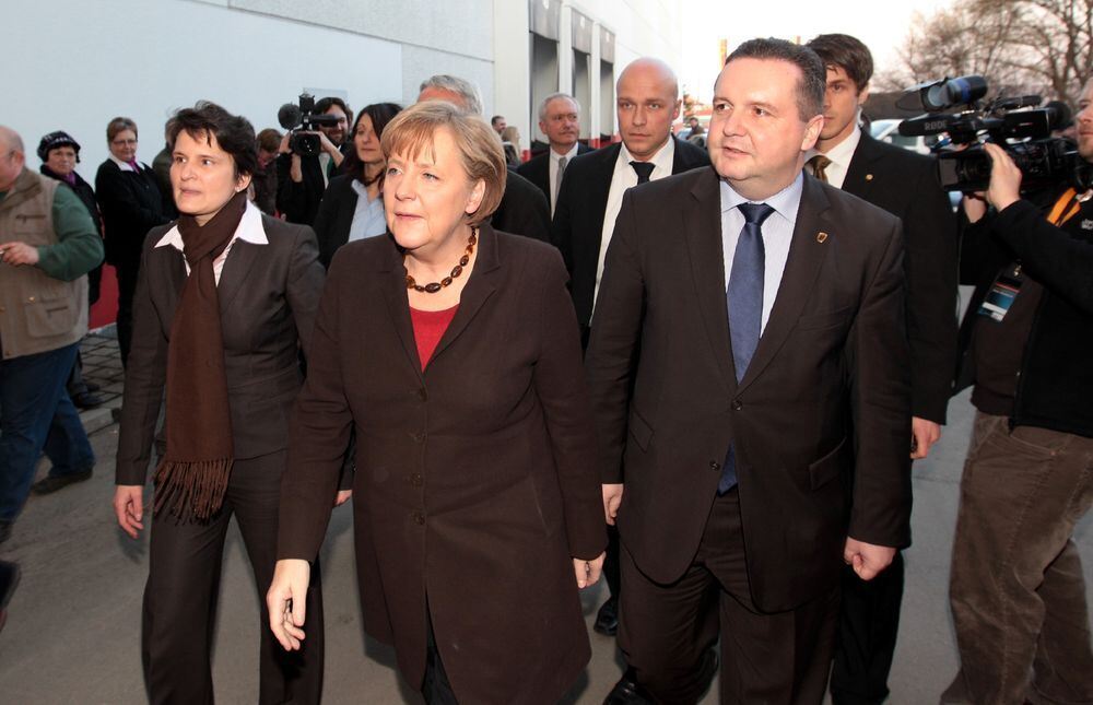 Bundeskanzlerin Angela Merkel in Gammertingen Februar 2011