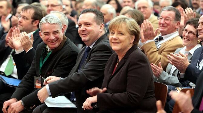 Bundeskanzlerin Angela Merkel in Gammertingen Februar 2011