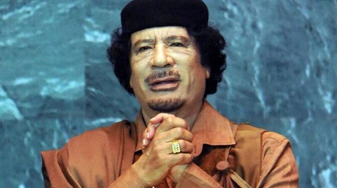 Der libysche Revolutionsführer Muammar al-Gaddafi  während einer Generaldebatte der Vereinten Nationen (Archivbild). 