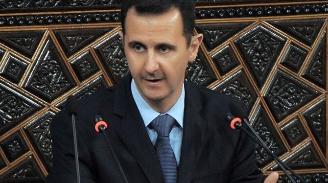 Assad am Mittwoch während seiner Rede vor dem Parlament in Damaskus.