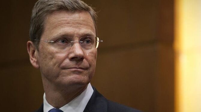 Außenminister Guido Westerwelle während einer Pressekonferenz im Außenministerium in Peking.