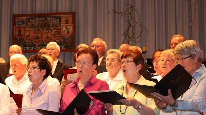 Die Chöre der Chorgemeinschaft Neckar-Schönbuchrand - hier der Liederkranz Oferdingen unter Leitung von Friedmut Aisenpreis - ga