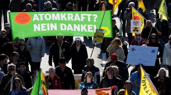 Atomkraftgegner protestieren in der Nähe des Atomkraftwerks Neckarwestheim. (Archiv)