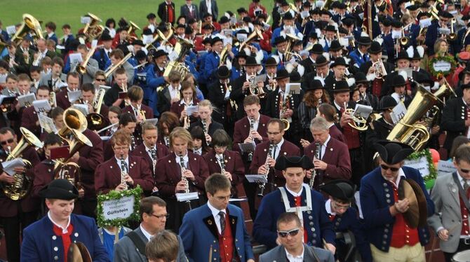 Mehr als tausend Musikerinnen und Musiker aus den Kreisen Reutlingen und Tübingen kamen zum Fest des Blasmusikverbands Neckar-Al