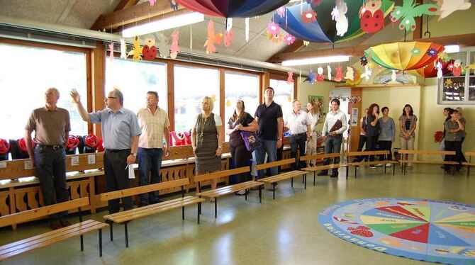 Gammertingens Gemeinderat im Kindergarten St. Martin.  FOTO: HÄUSSLER