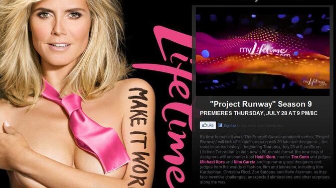 Heidi Klum auf der Homepage von Project Runaway (Screenshot)