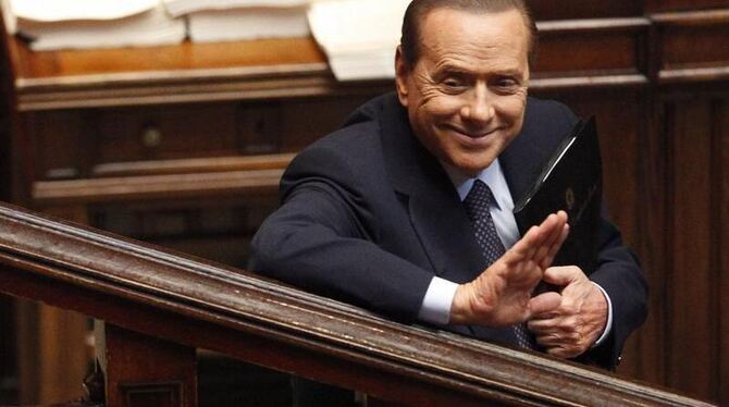 Souverän Silvio Berlusconi im Parlament.