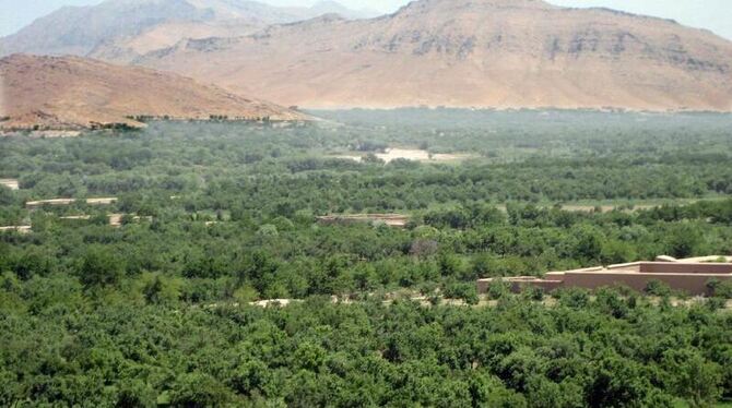 Blick über Wälder und Berge in Afghanistan. In dem Land werden zwei deutsche Staatsbürger vermisst. 