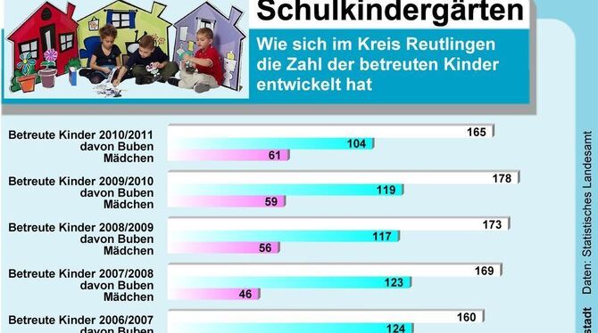 Die Zahl der betreuten Kinder ging im Vergleich zum Vorjahr leicht zurück. GRAFIK: ZDS WEINSTADT