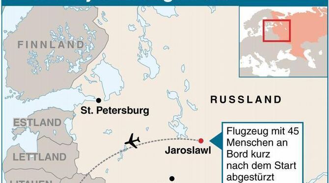 Beim Absturz eines Passagierflugzeugs in Russland sind mehr als 40 Menschen ums Leben gekommen.