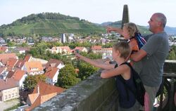 Was für ein Ausblick über Stadt und Land: Trotz spätsommerlicher Hitze ließen sich viele Familien von 147 Stufen hoch auf den Tu