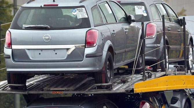 Ein Autotransporter unterwegs.