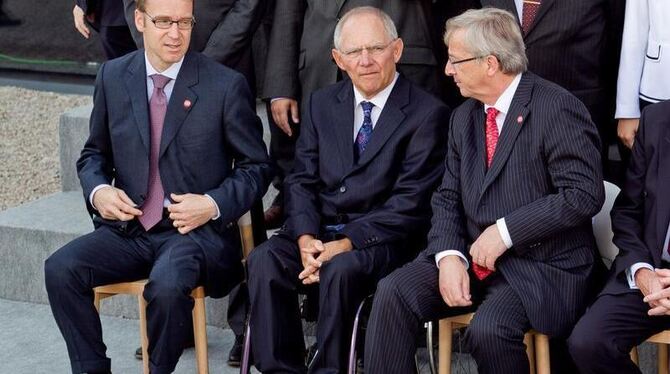 Gruppenbild in Breslau: Bundesbankpräsident Jens Weidmann, Bundesfinanzminister Wolfgang Schäuble und Luxemburgs Ministerpräs