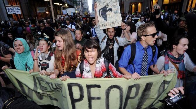 Demonstranten der »Occupy Wall Street« Bewegung in New York.