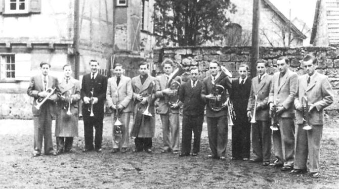 Sie gründeten 1951 den Posaunenchor (von links): Ernst Großmann, Willi Christner, Siegfried Rockenstiehl, Ernst Zimmerer, Gerhar