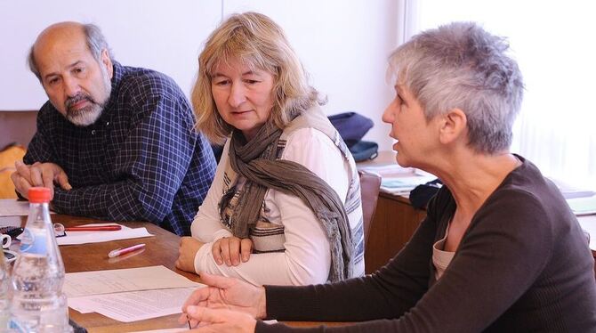 Marcellus Kolompar, Sabine Gross und Gabriele Janz sehen Grünen-Fraktionssprecher Rainer Buck zu Unrecht in der Kritik. Der war