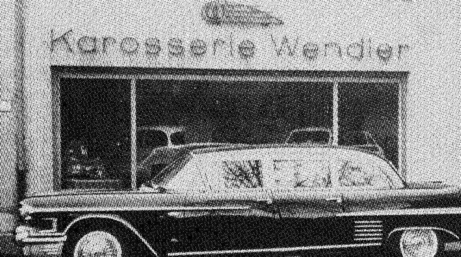 Der Cadillac für König Ibn Saud vor dem Wendler-Gebäude an der Lederstraße.