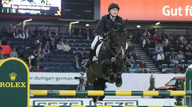 Janne Friederike Meyer (30) mit ihrem Top-Pferd Cellagon Lambrasco. FOTO: EIBNER