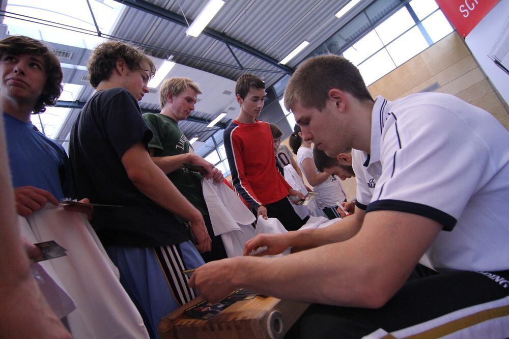 ZmS beim Training mit den Walter Tigers. Foto: Fink