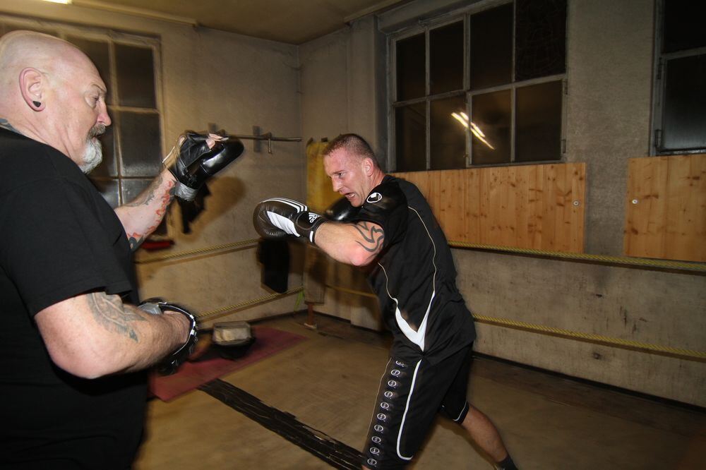 ZmS beim Boxtraining mit Björn Blaschke. Foto: Fink