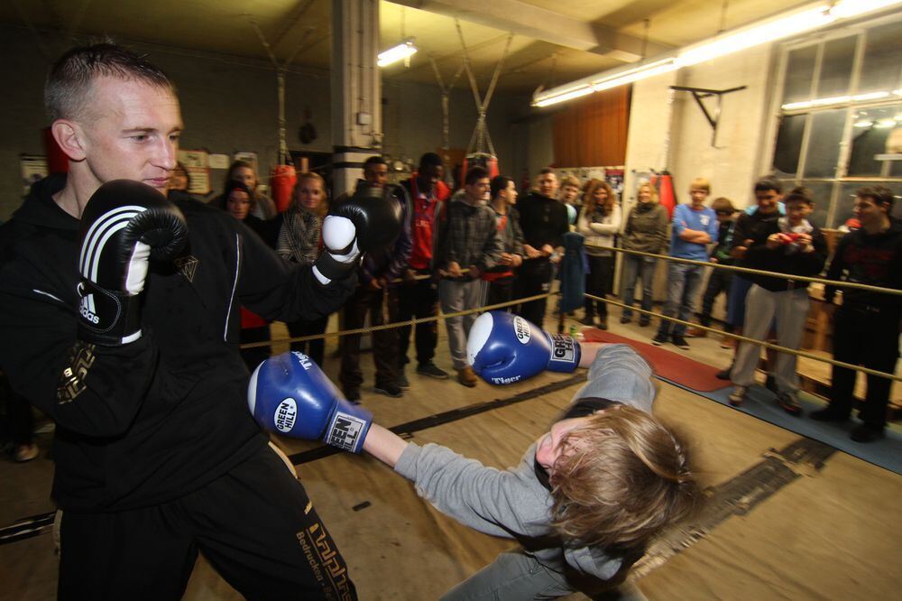 ZmS beim Boxtraining mit Björn Blaschke. Foto: Fink