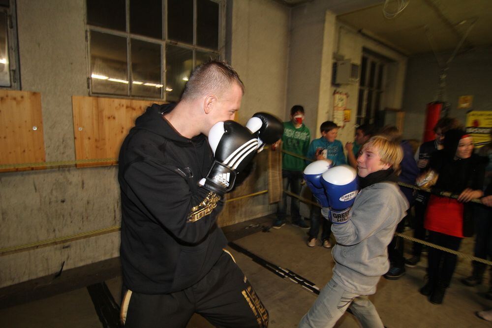 ZmS beim Boxtraining mit Björn Blaschke. Foto: Fink