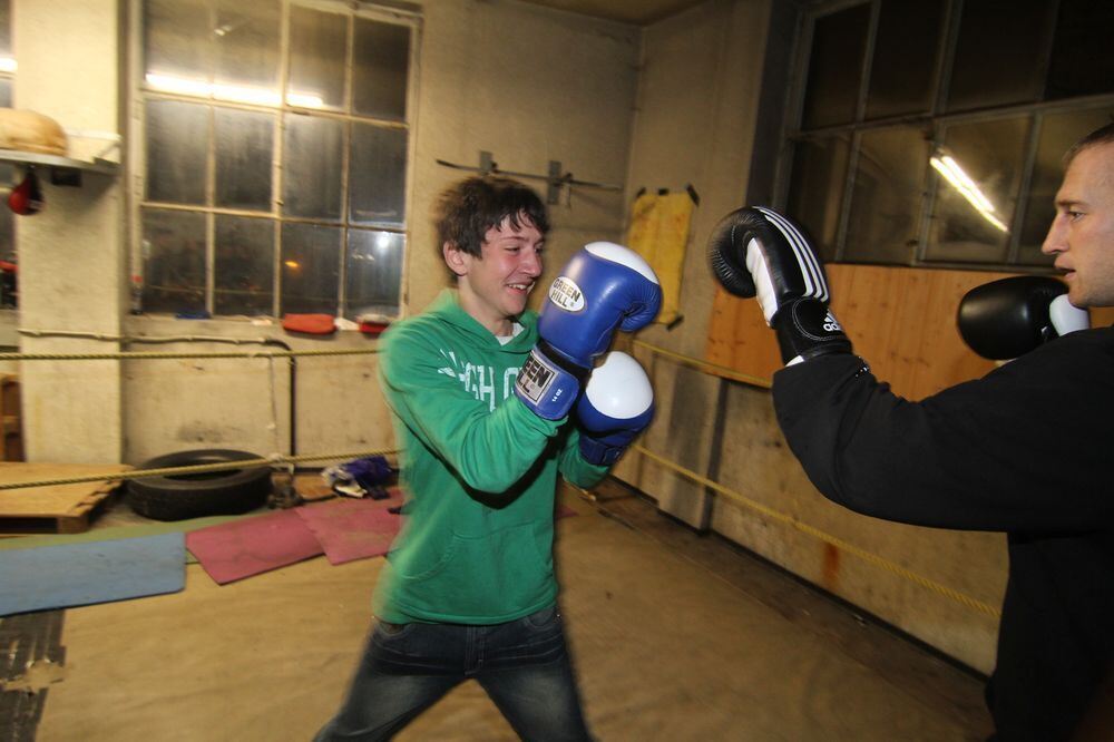 ZmS beim Boxtraining mit Björn Blaschke. Foto: Fink