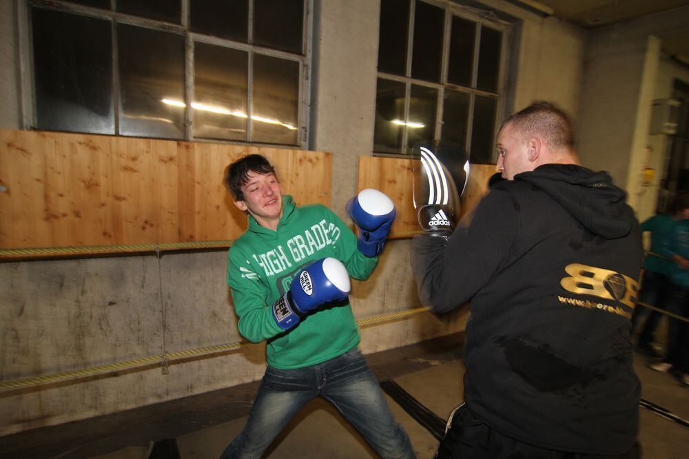 ZmS beim Boxtraining mit Björn Blaschke. Foto: Fink