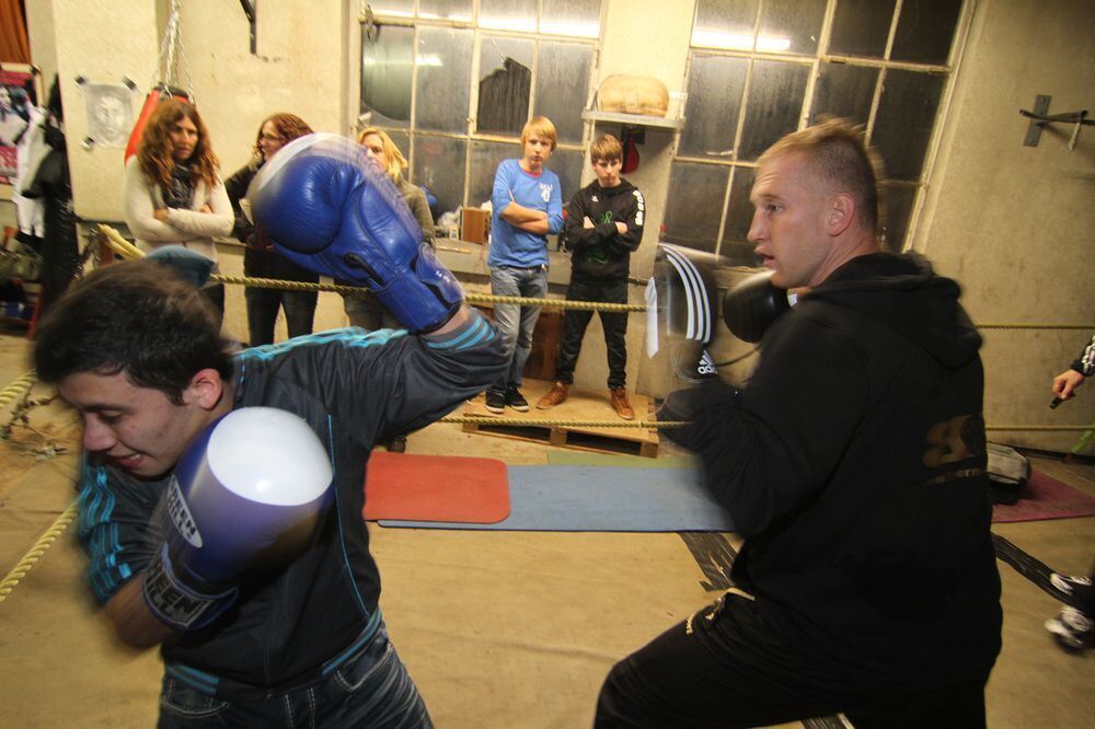 ZmS beim Boxtraining mit Björn Blaschke. Foto: Fink