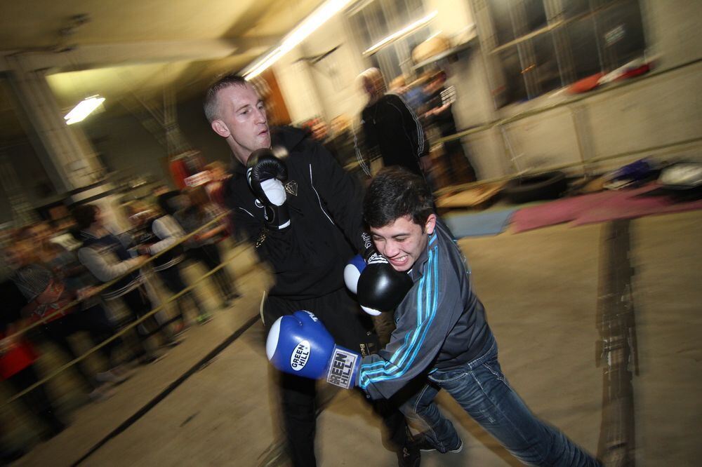 ZmS beim Boxtraining mit Björn Blaschke. Foto: Fink