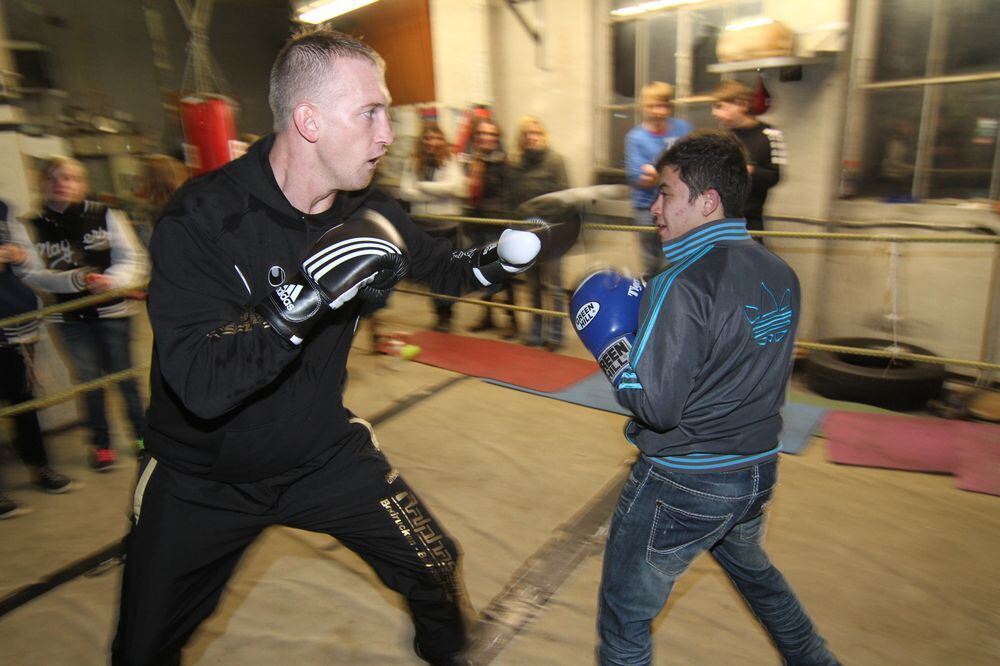 ZmS beim Boxtraining mit Björn Blaschke. Foto: Fink