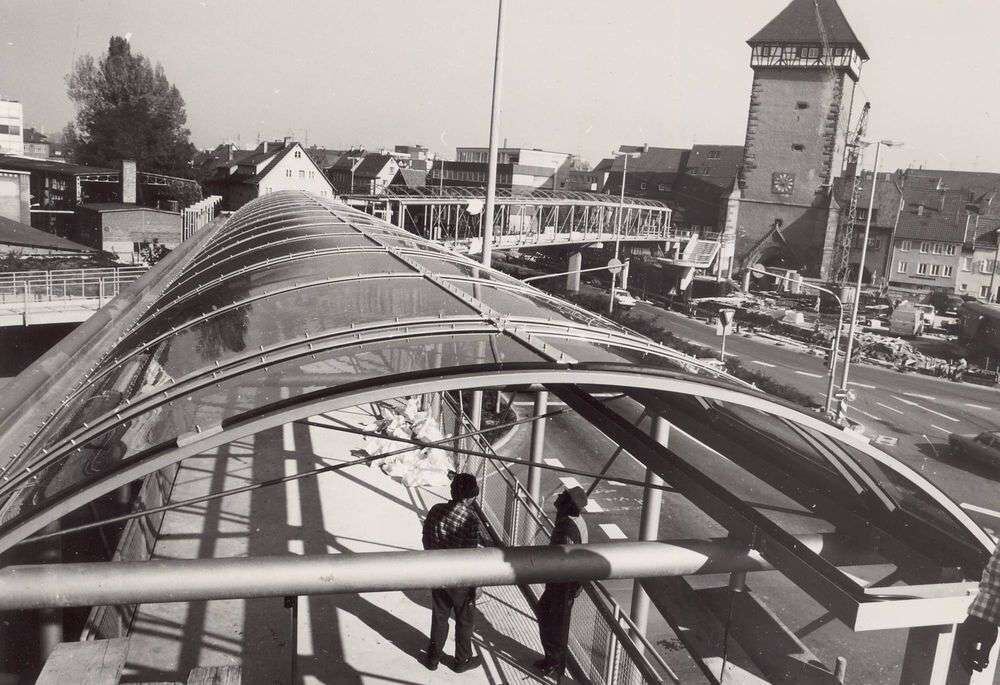 Fußgängersteg am Tübinger Tor historisch