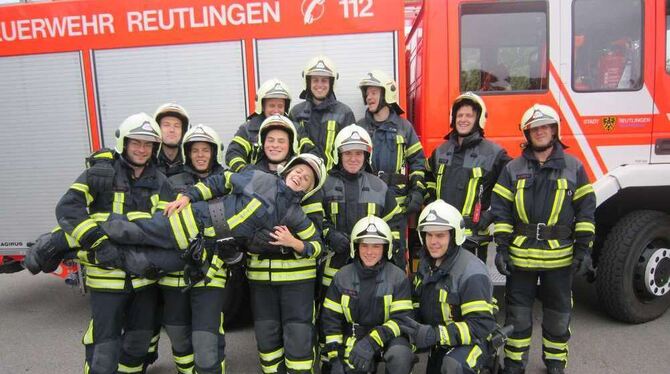 Eine muntere und engagierte Truppe: die freiwilligen Feuerwehrleute der Abteilung Stadtmitte. FOTO: PR