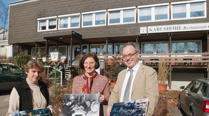 Die Betzinger Sängerschaft und ihre Schätze: Kassiererin Doris Grauer (links), Vereinsvorsitzende Sybille Weitmann und Martin Kü