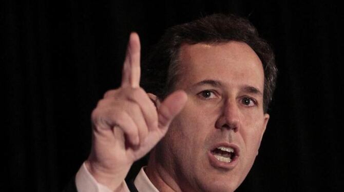 Rick Santorum versucht eine Identifikationsfigur für konservative Werte, Religiosität und Amerikas Führungsanspruch in der We