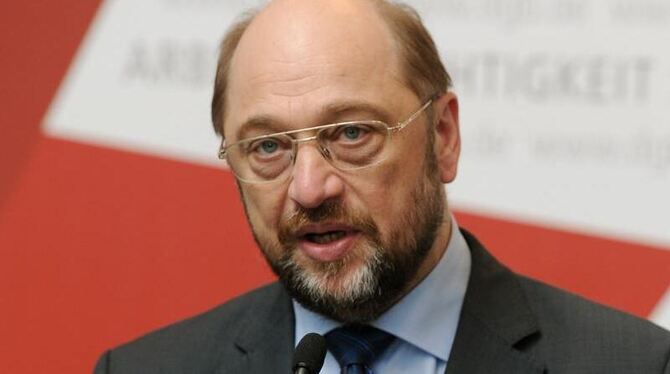 EU-Parlamentspräsident Martin Schulz während einer Pressekonferenz in Berlin. Foto: Soeren Stache