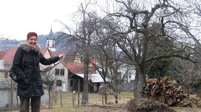 Hier ist Cornelia Gekelers Lieblingsplatz in der Stadt: Vom Apfelbaum, der dort stand, blieb nicht viel übrig. Doch sie kann den