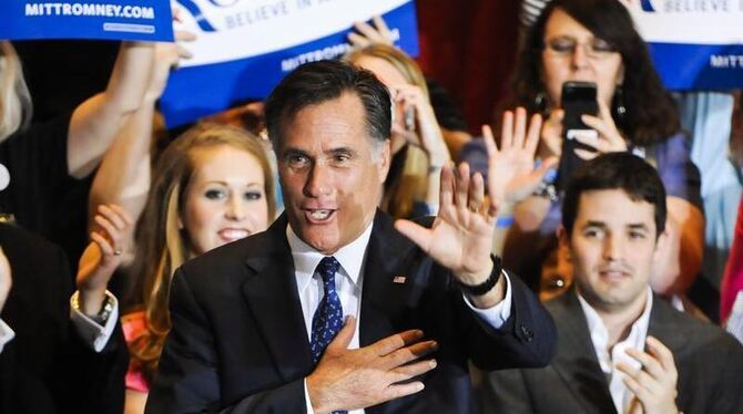 Mitt Romney feiert seinen Sieg in Schaumburg, IllinoisFoto: Tannen Maury