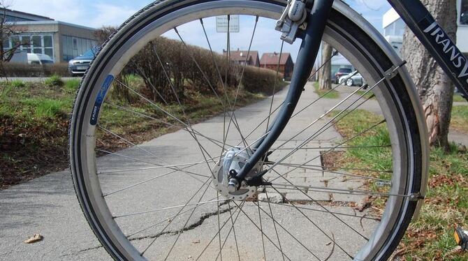 Verkehrt: Schäden am Radweg parallel zur Alten B 28.