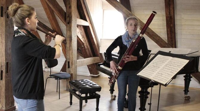 Beim Preisträgerkonzert der Jugendmusikschule Steinlach in der Volkshochschulreihe »Musik im Schloss« hatten die beiden Gomaring