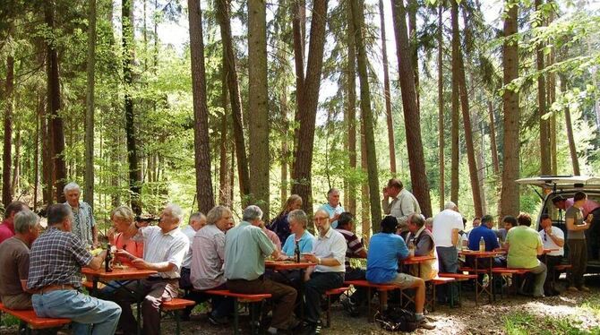 Nach dem Waldumgang in Ofterdingen gab's ein Vesper. FOTO: ULP