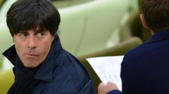 Bundestrainer Joachim Löw schaute sich die Partie Spanien gegen Irland live im Stadion an. Foto: Marcus Brandt