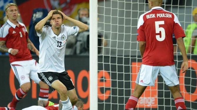 Thomas Müller vergibt frei vor dem Tor die erste Großchance. Foto: Marcus Brandt