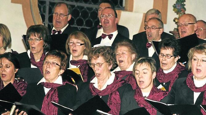 Engstingens musizierende Vereine gestalten ein Konzertprogramm mit vielen Facetten, wie hier der Kirchenchor St. Martin beim Wei