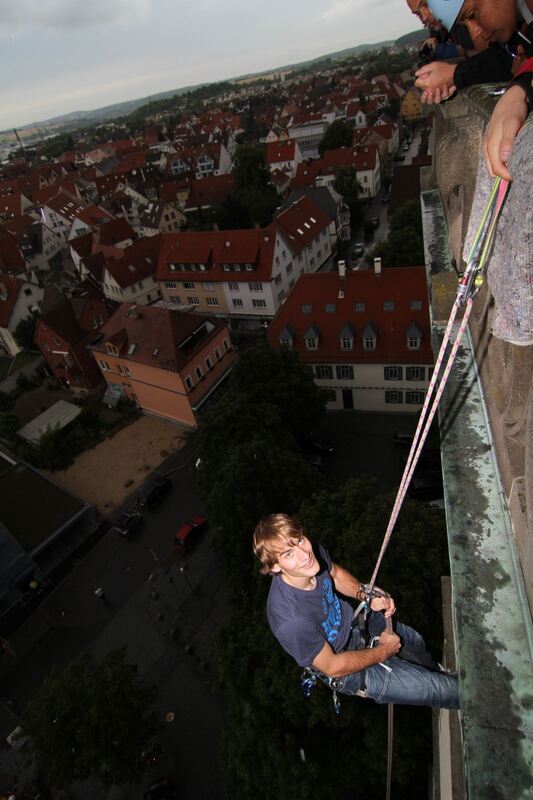 Abseilen Turm Martinskirche Metzingen Juli 2012