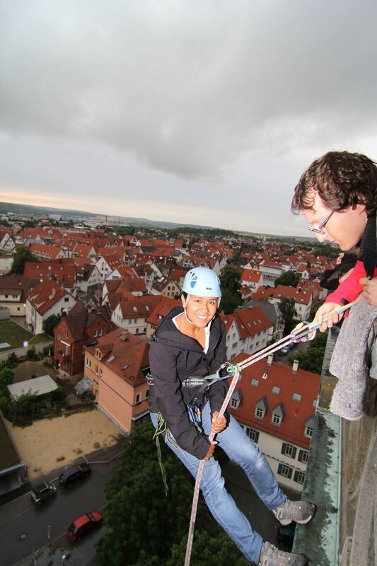 Abseilen Turm Martinskirche Metzingen Juli 2012