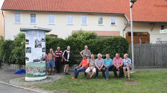 Die Litfaßsäule in Gächingen heute. FOTO: LEUSCHKE