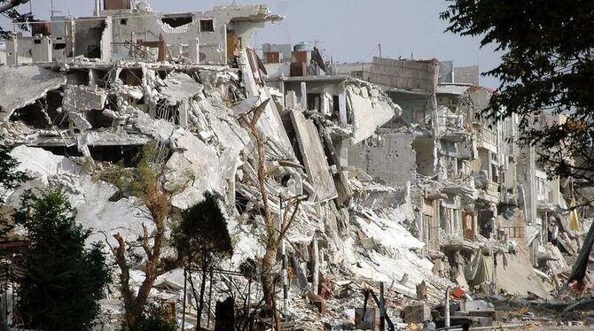 Zerstörte Gebäude in der Provinz Homs. Foto: SANA 