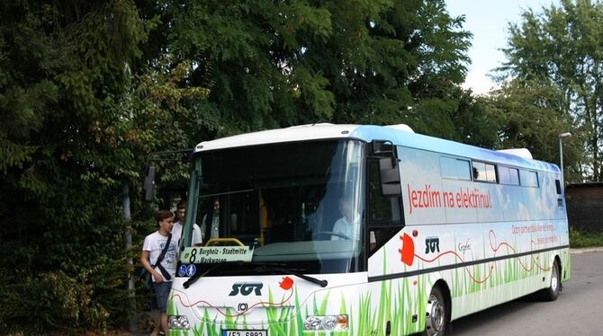 Der tschechische Elektrobus unterwegs auf der Linie 8 Markwasen/Hohbuch. FOTO: RSV