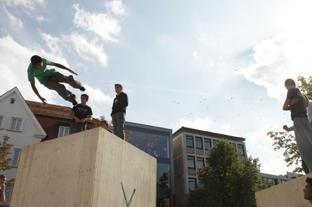 Parkour-Day auf dem Reutlinger Marktplatz